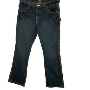 Bulwark Carpenter Jeans Size 38x32 Dark Wash Blue Denim Pants Workwear